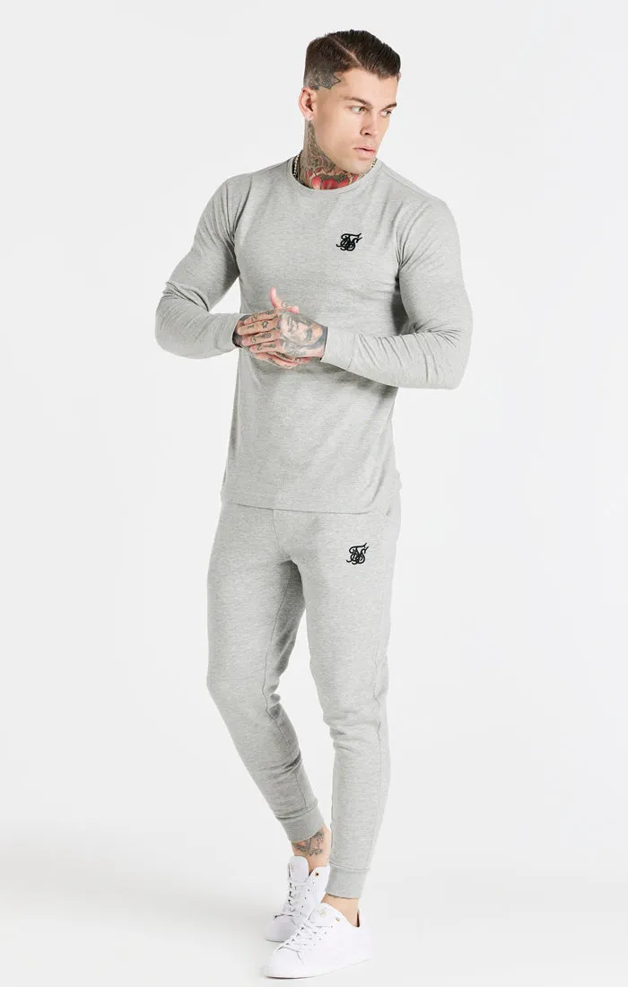 Grey Marl Essential Long Sleeve Muscle Fit T-Shirt sold by Siksilk product image thumbnail 4