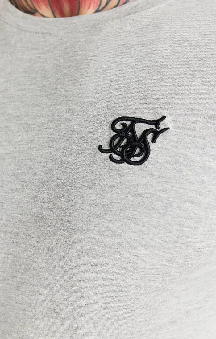 Grey Marl Essential Long Sleeve Muscle Fit T-Shirt sold by Siksilk product image thumbnail 2