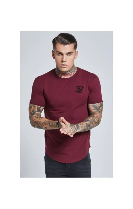 Burgundy Short Sleeve Muscle Fit T-Shirt sold by Siksilk