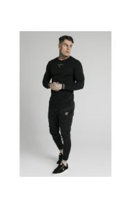 SikSilk Element L/S Straight Hem Gym Tee – Black & Gold sold by Siksilk
