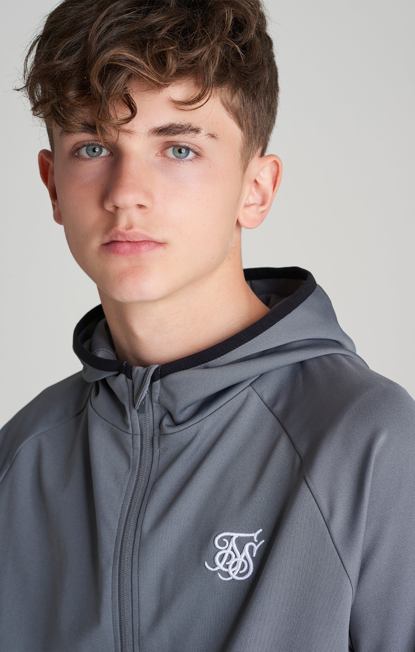 Boys Grey Zip Thru Hoodie sold by Siksilk product image thumbnail 2