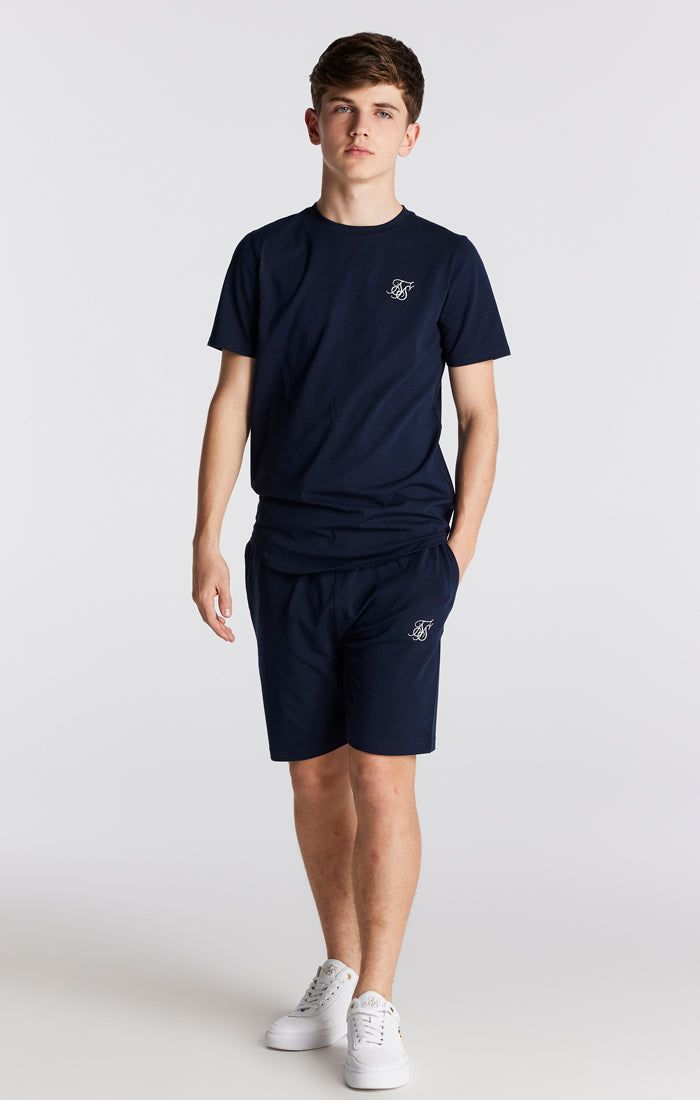 SikSilk Twin Set Tee & Shorts - Navy sold by Siksilk