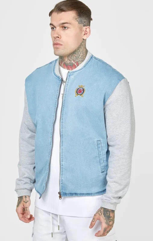 Blue Denim Bomber Jacket sold by Siksilk