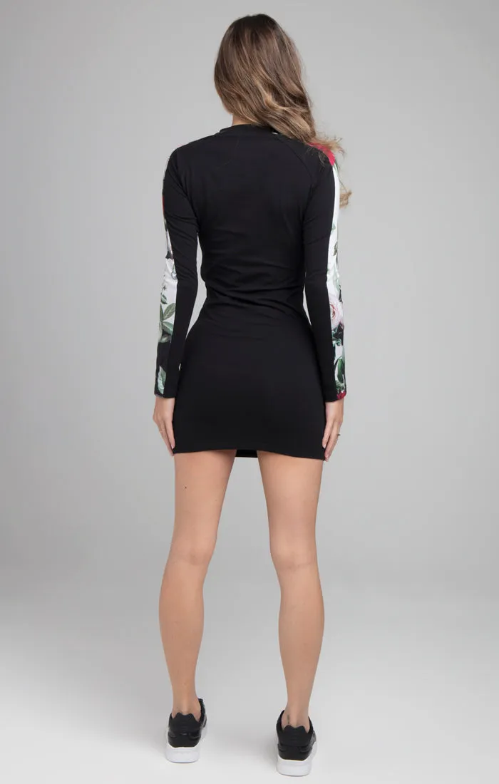 SikSilk Floral Pixel Bodycon Dress - Black sold by Siksilk product image thumbnail 5