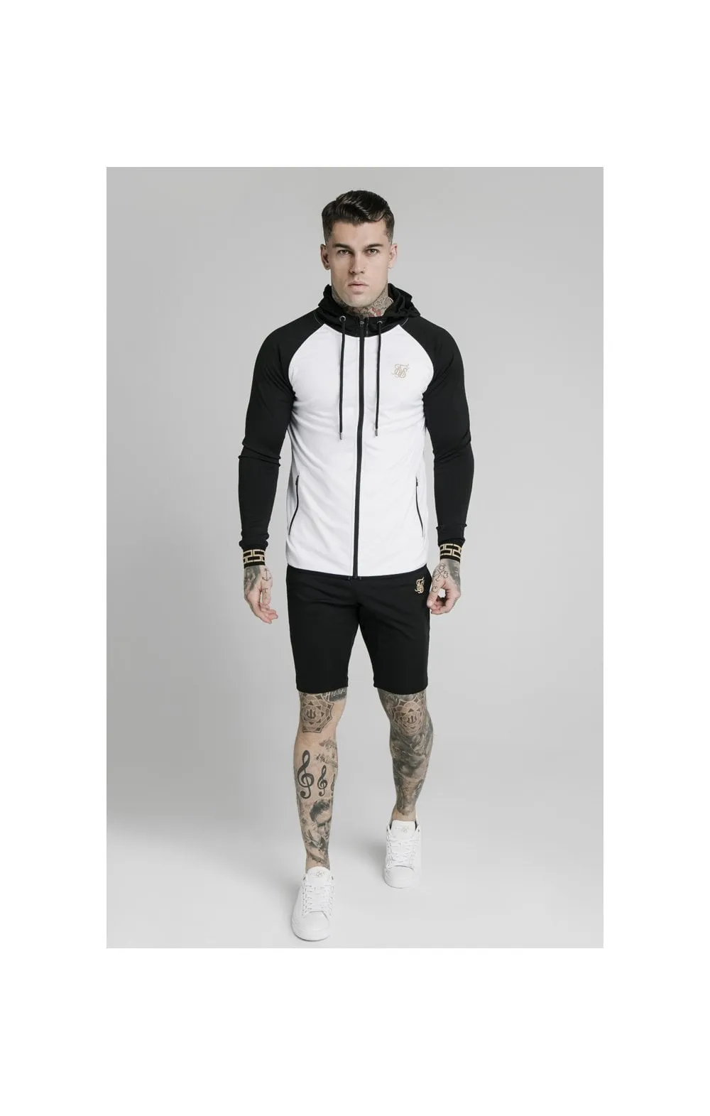 SikSilk Contrast Scope Zip Through Hoodie - Black & White sold by Siksilk product image thumbnail 5