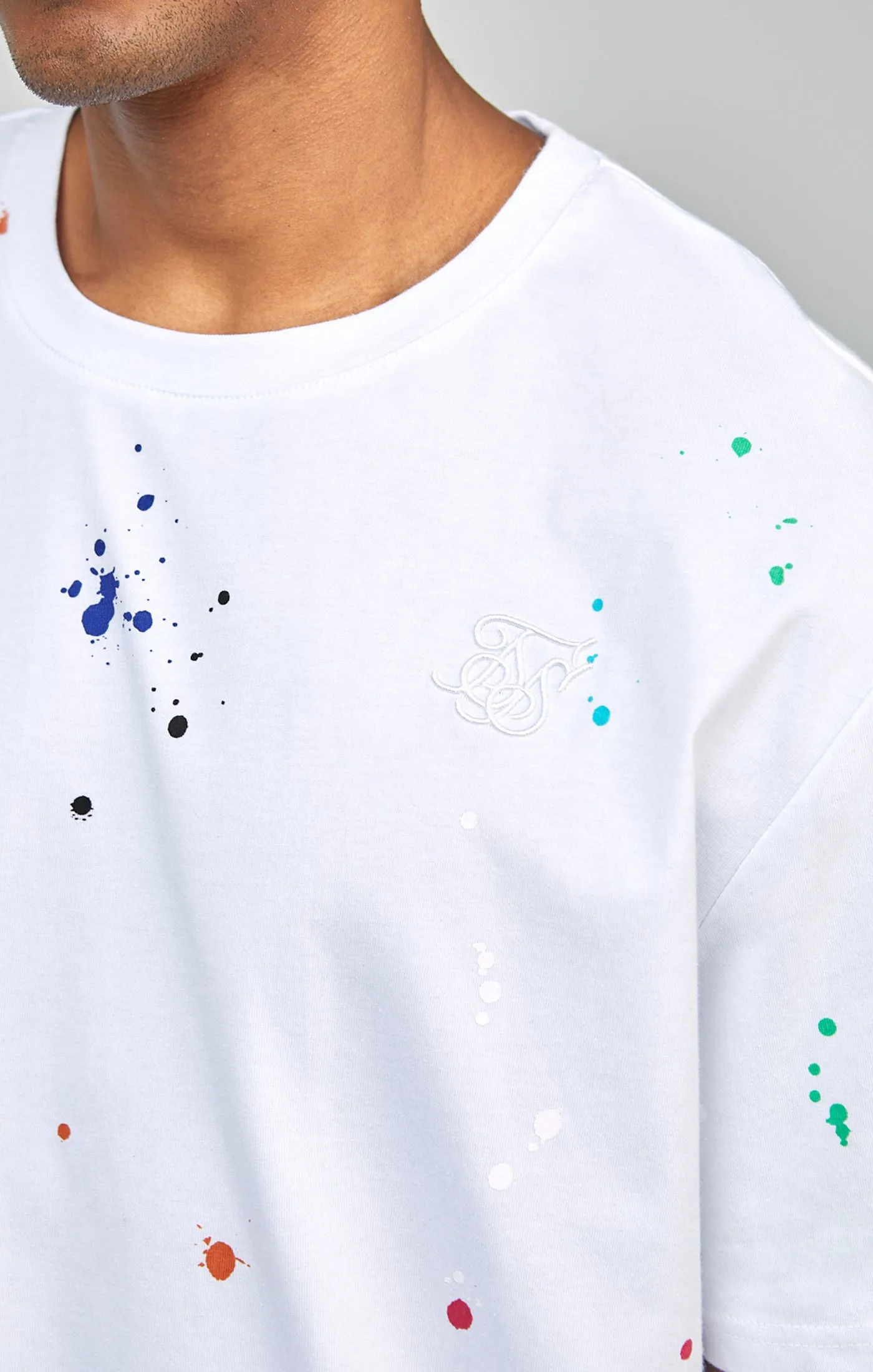 White Paint Splatter Oversized T-Shirt sold by Siksilk product image thumbnail 4