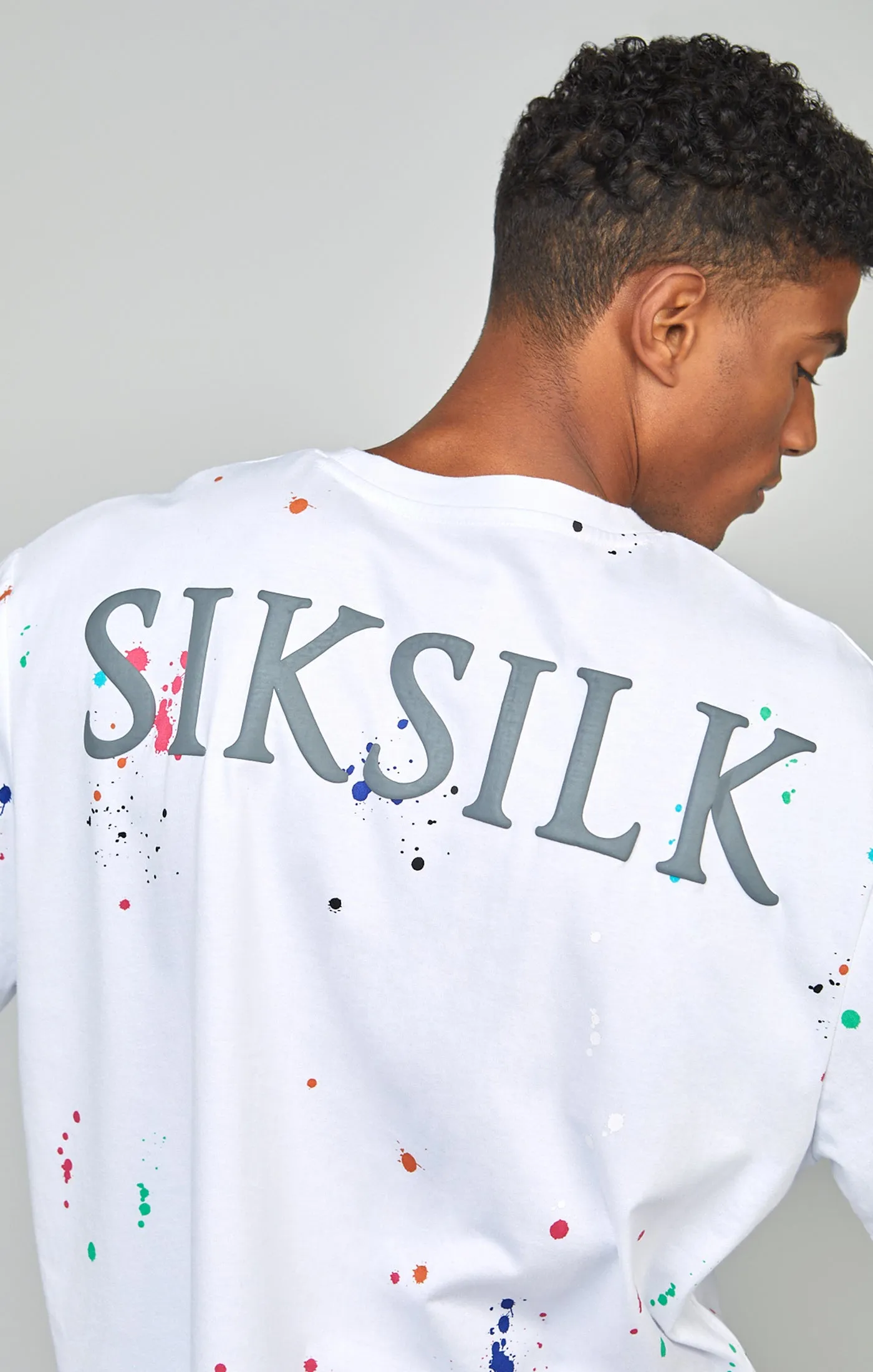 White Paint Splatter Oversized T-Shirt sold by Siksilk product image thumbnail 2