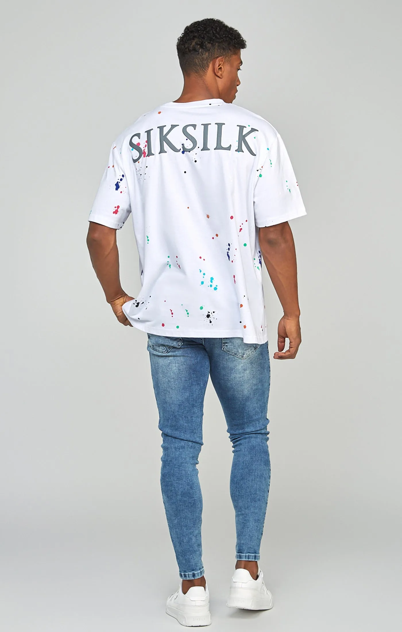 White Paint Splatter Oversized T-Shirt sold by Siksilk product image thumbnail 5