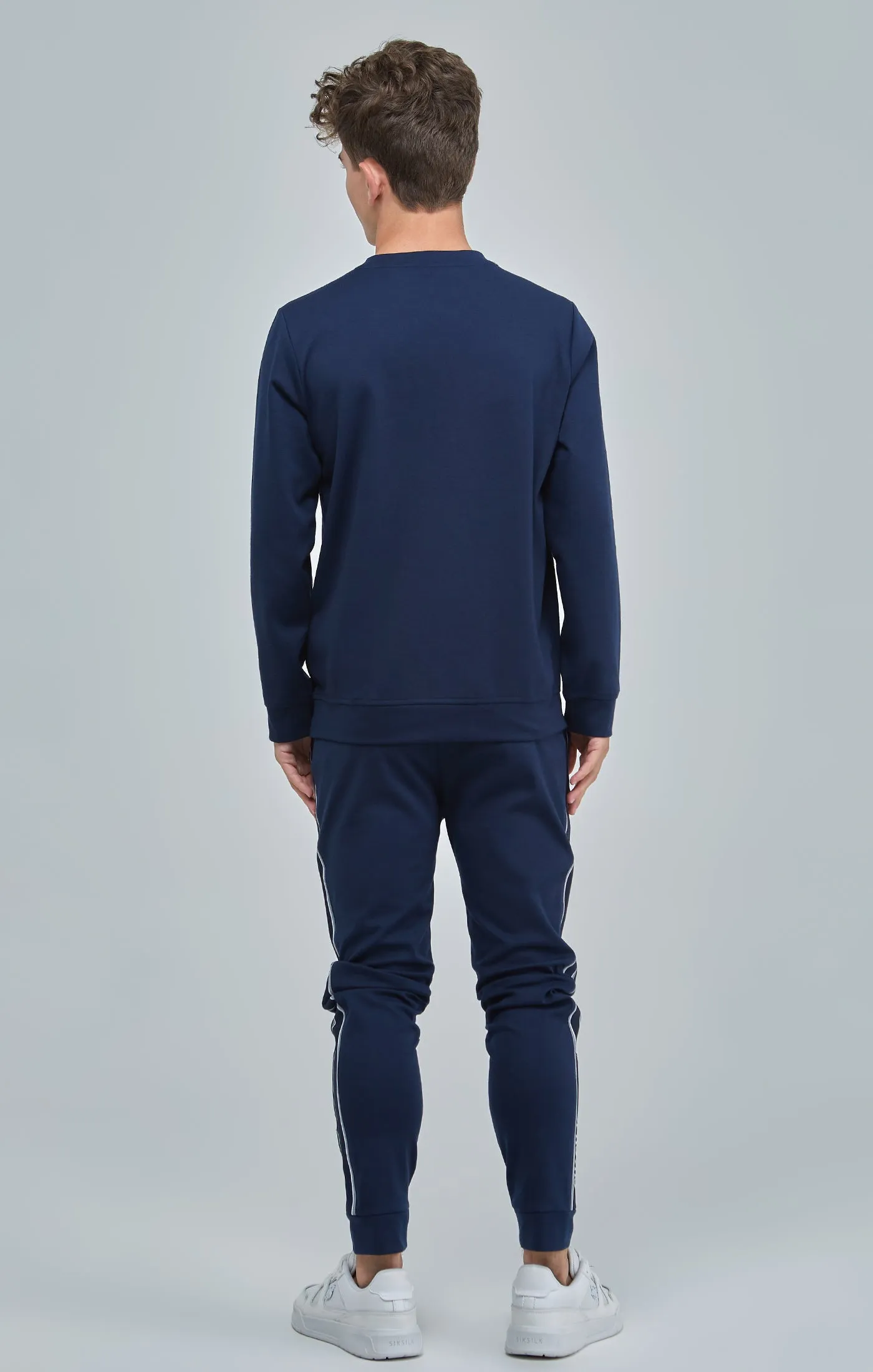 Boys Navy Panel Detail Sweatshirt sold by Siksilk product image thumbnail 5