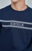 Boys Navy Panel Detail Sweatshirt sold by Siksilk