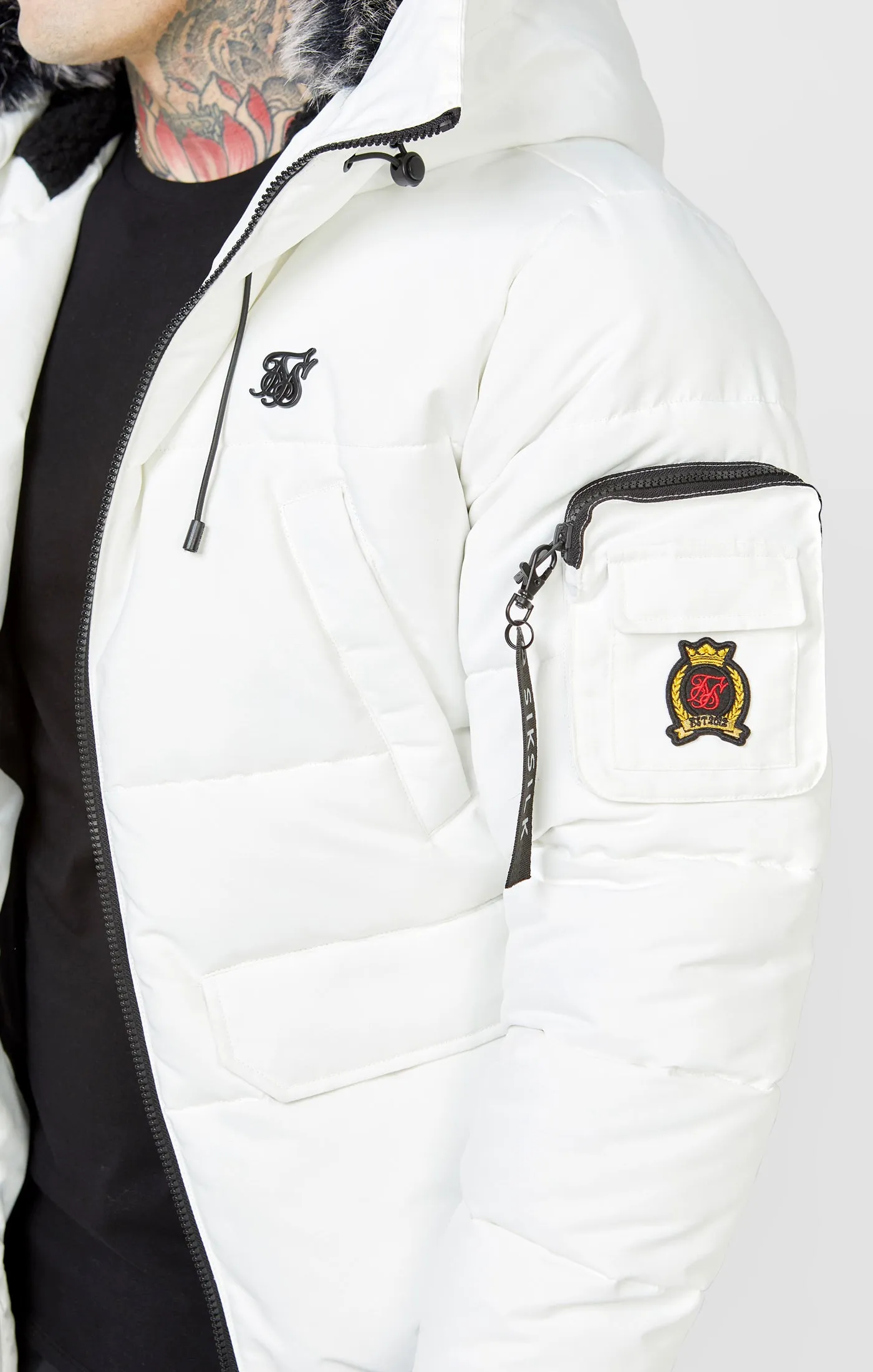 White Bomber Jacket sold by Siksilk product image thumbnail 2