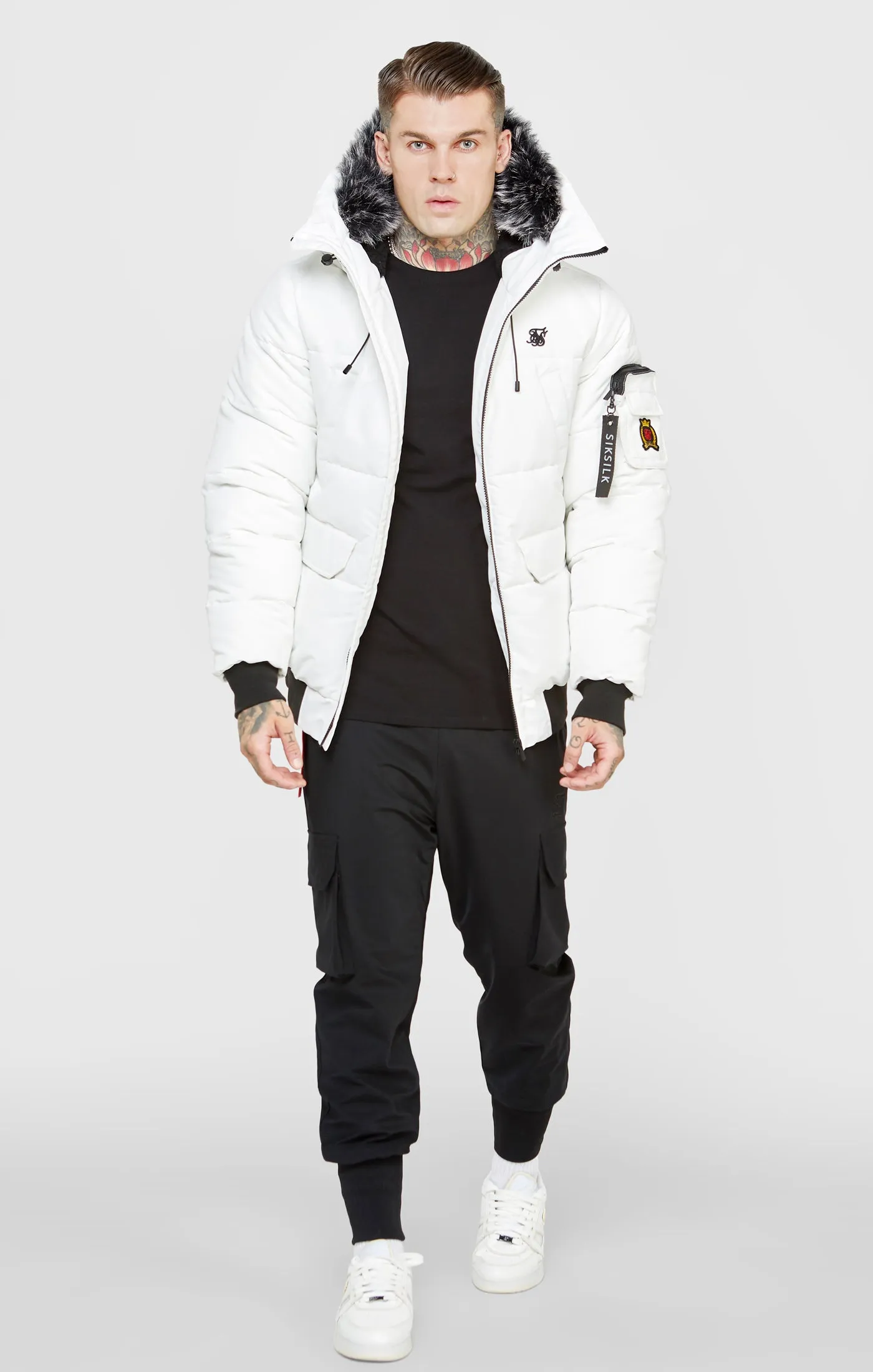 White Bomber Jacket sold by Siksilk product image thumbnail 3