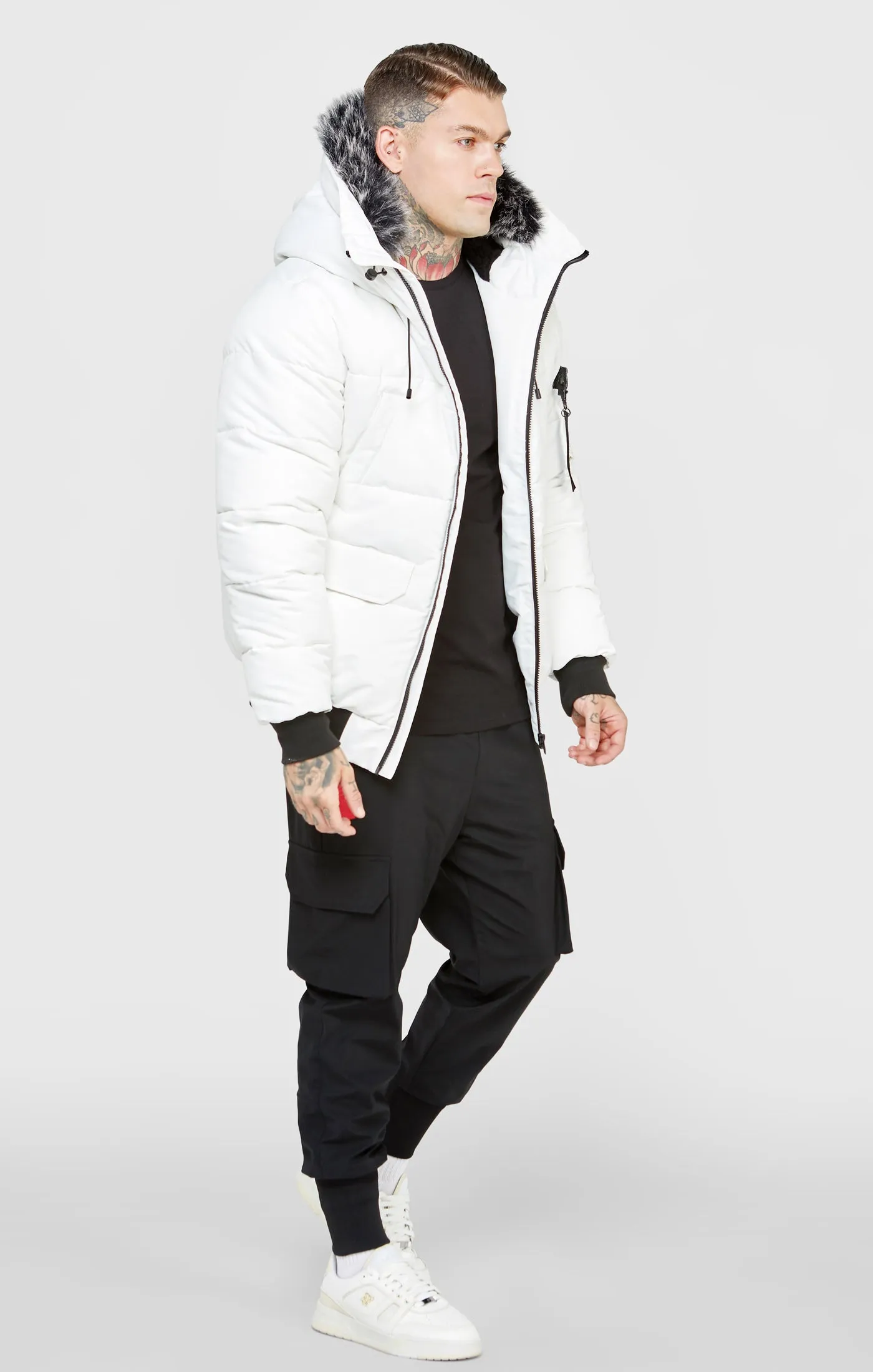 White Bomber Jacket sold by Siksilk product image thumbnail 4