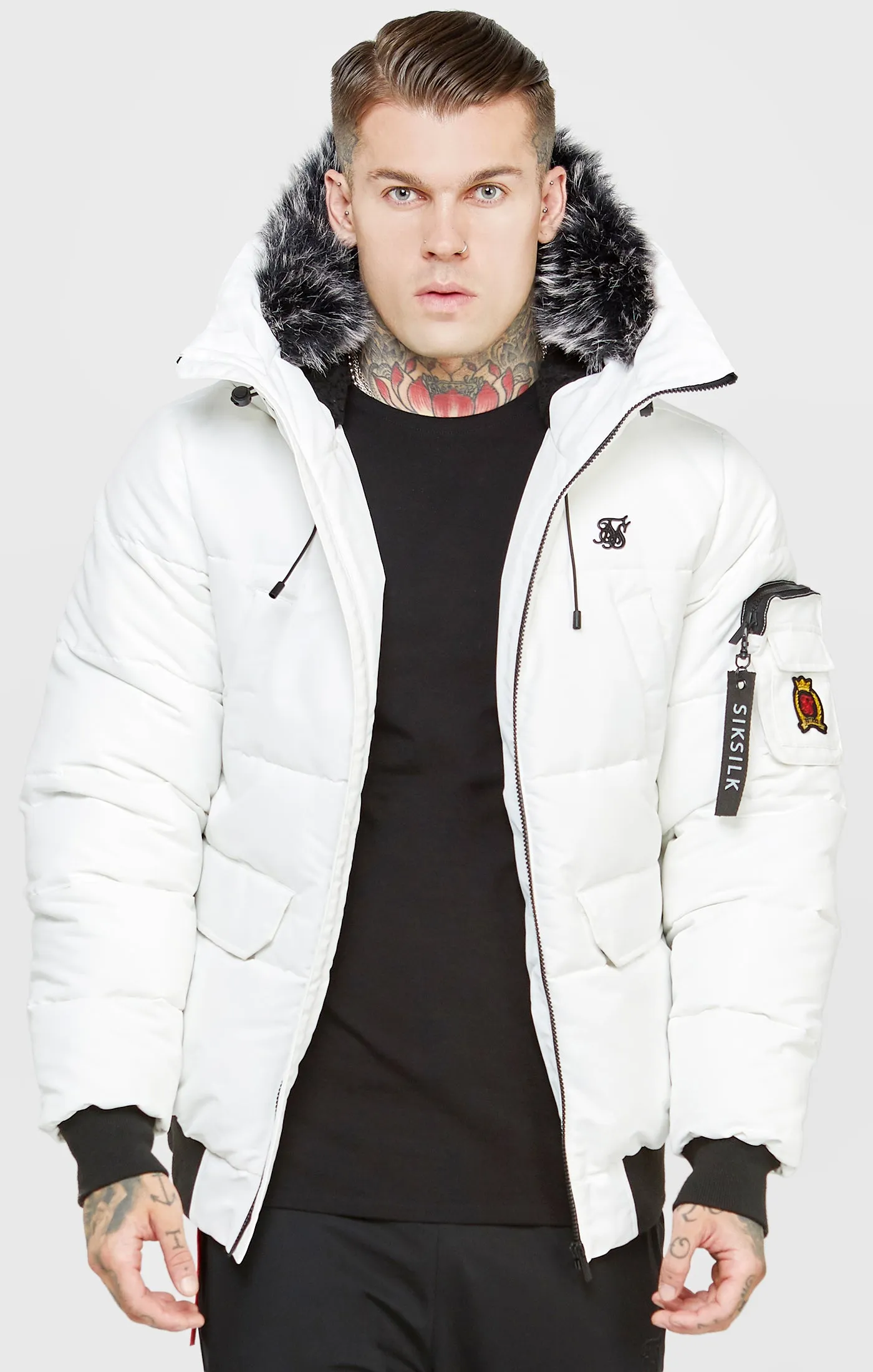 White Bomber Jacket sold by Siksilk