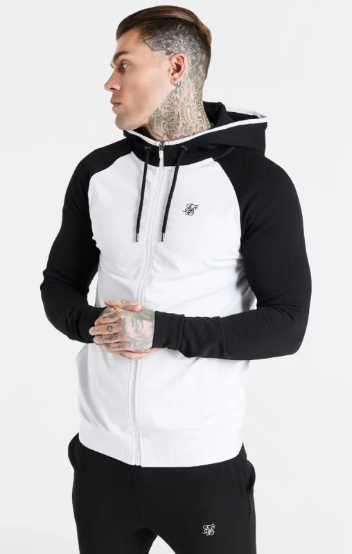 White Surface Zip Through Hoodie sold by Siksilk