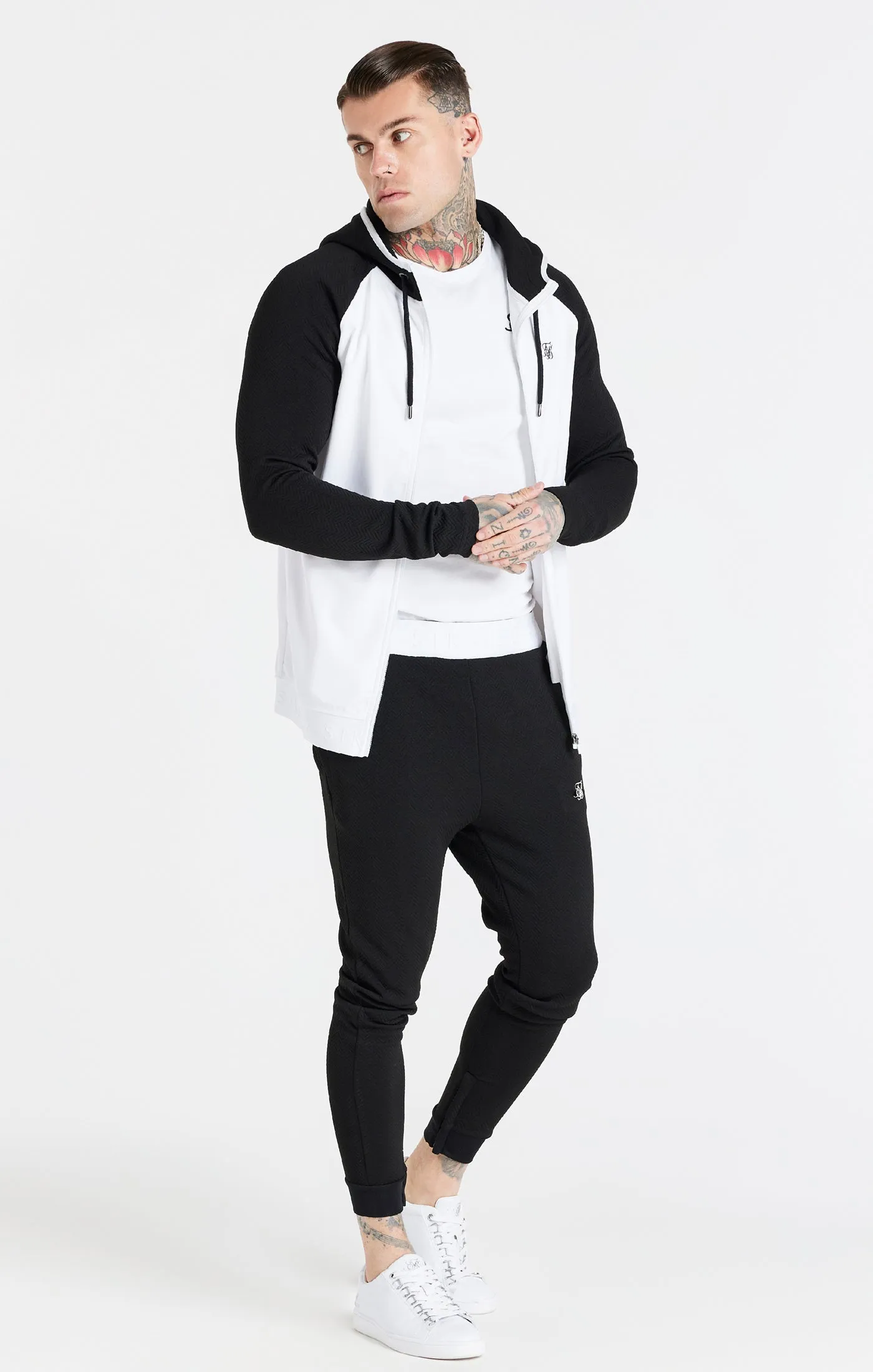 White Surface Zip Through Hoodie sold by Siksilk product image thumbnail 3