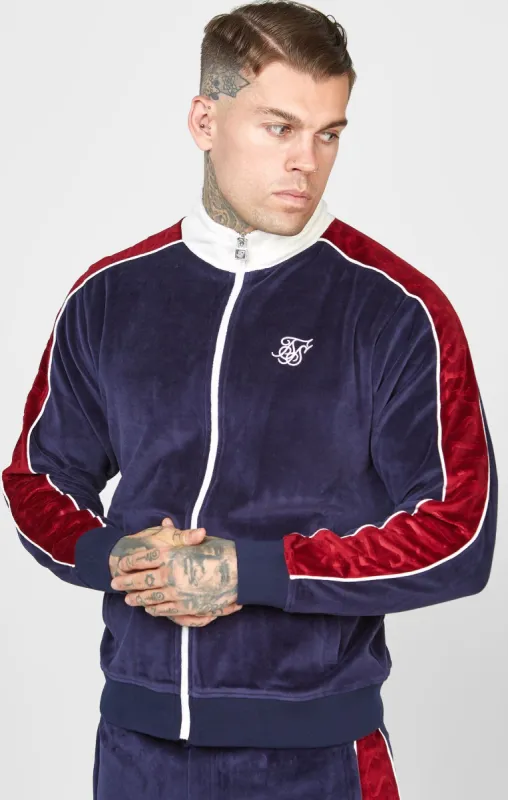Navy Velour Track Jacket sold by Siksilk