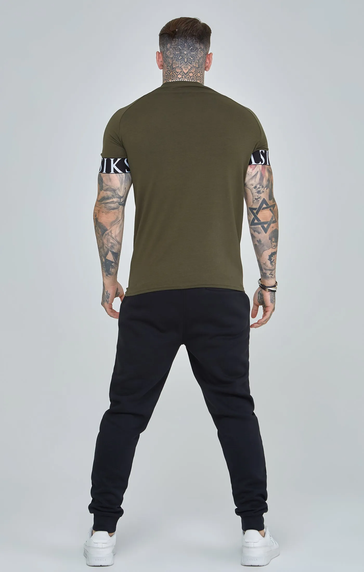 Khaki Essential Elastic Cuff Muscle Fit T-Shirt sold by Siksilk product image thumbnail 5