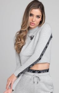 SikSilk Arc Tech Crop Tee - Grey Marl sold by Siksilk