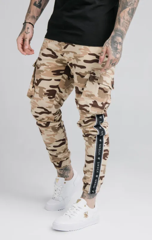 SikSilk Fitted Taped Cargo Pant - Desert Camo sold by Siksilk