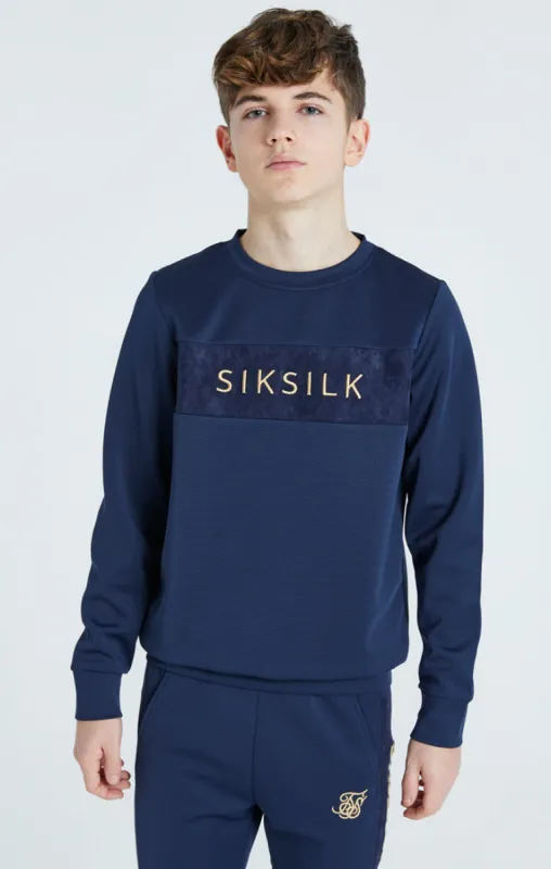 Boys Navy Mesh Sweatshirt sold by Siksilk
