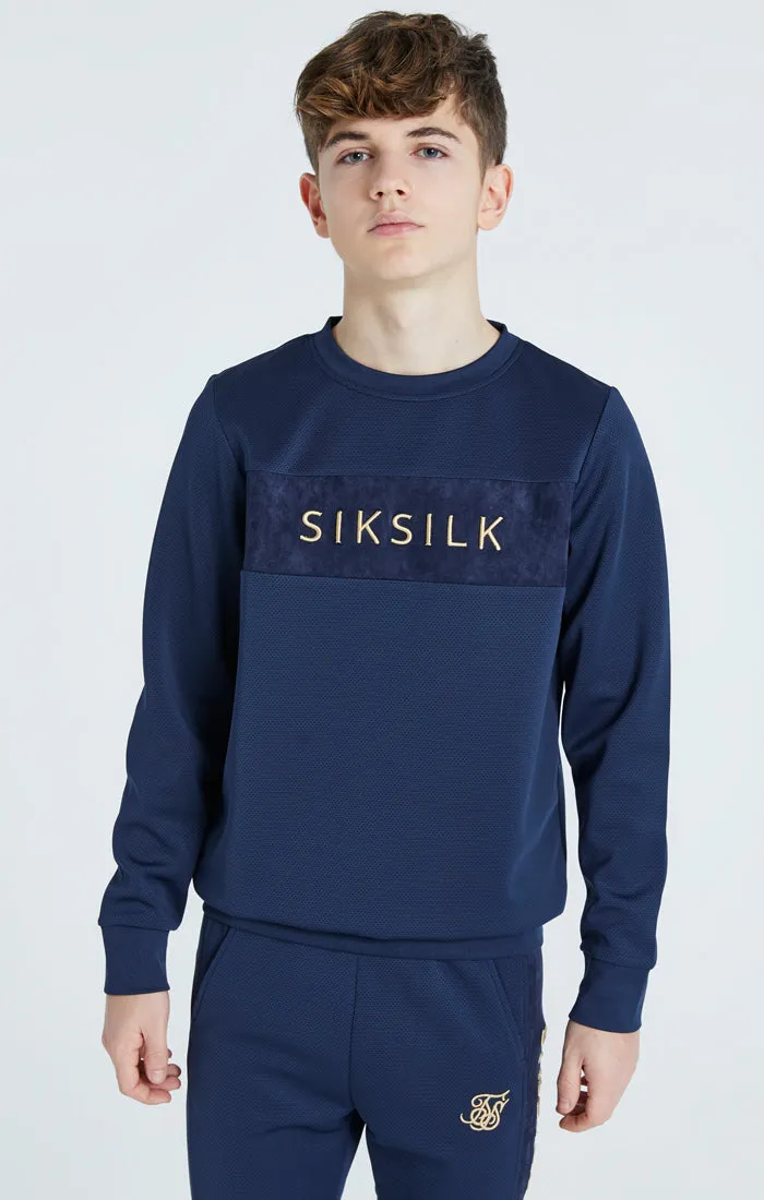 Boys Navy Mesh Sweatshirt sold by Siksilk