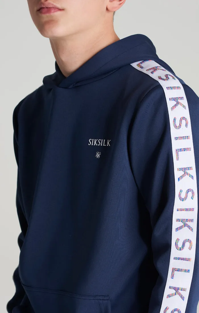 Boys Navy Taped Overhead Hoodie sold by Siksilk product image thumbnail 2