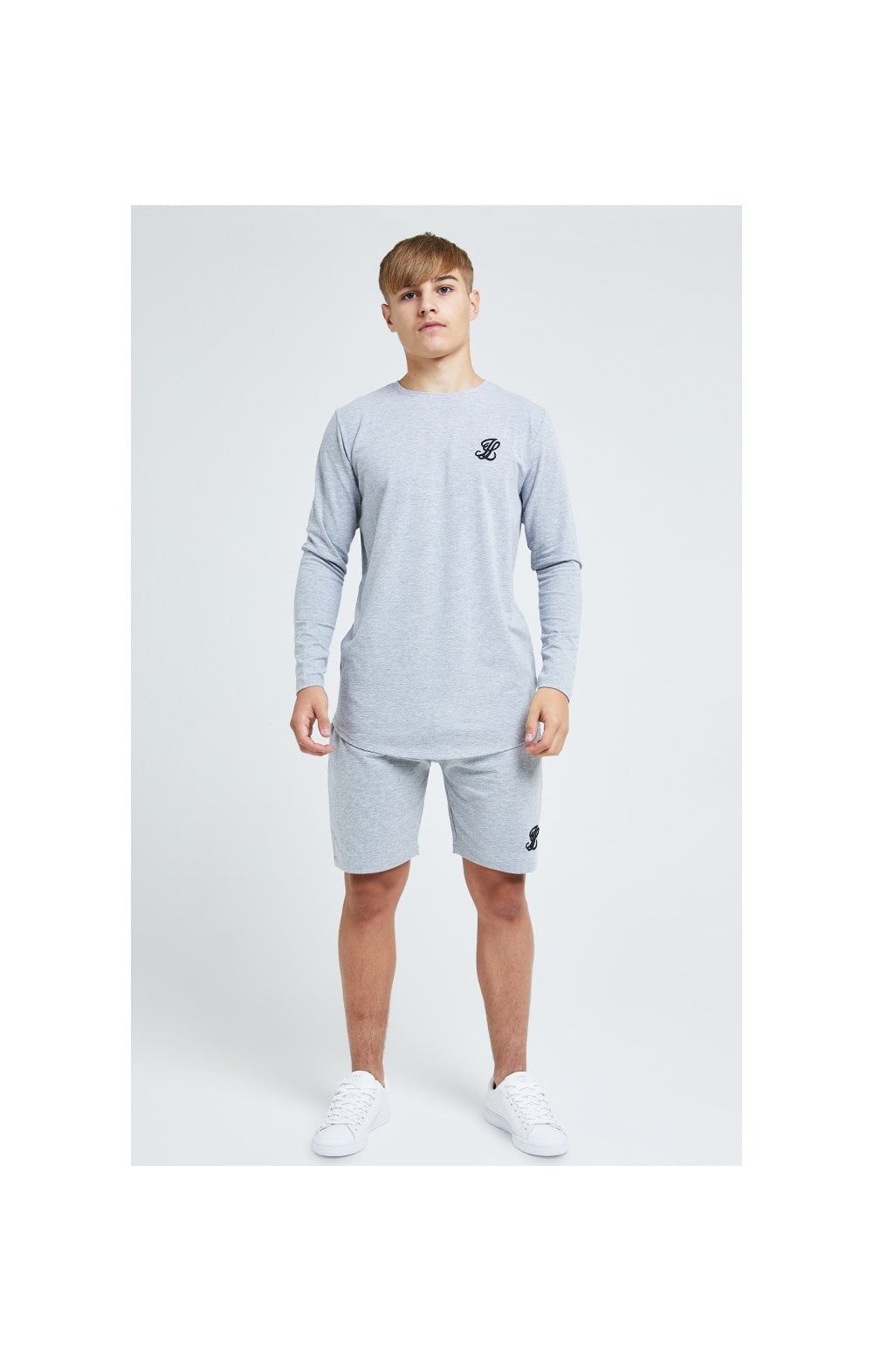 Boys Illusive Grey Marl Essentials Long Sleeve T-Shirt sold by Siksilk product image thumbnail 6
