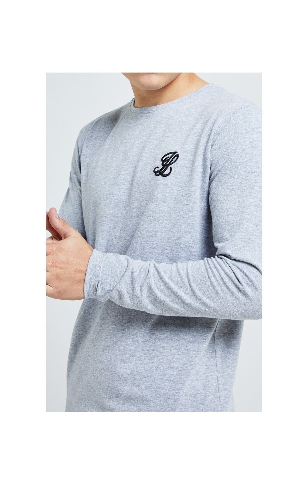 Boys Illusive Grey Marl Essentials Long Sleeve T-Shirt sold by Siksilk product image thumbnail 3