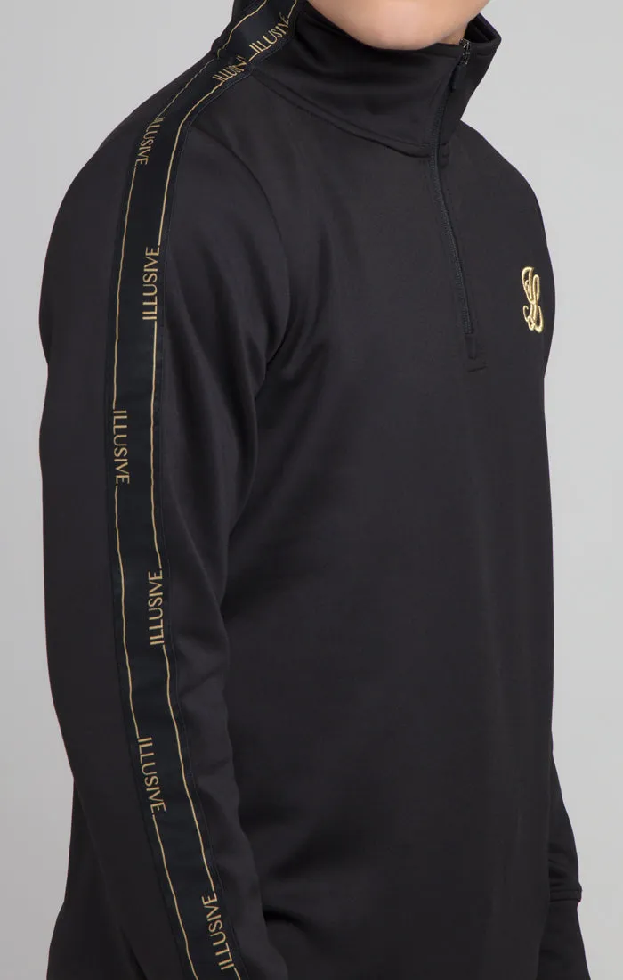 Boys Illusive Black Taped 1/4 Zip Hoodie sold by Siksilk product image thumbnail 4