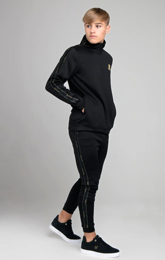 Boys Illusive Black Taped 1/4 Zip Hoodie sold by Siksilk product image thumbnail 2