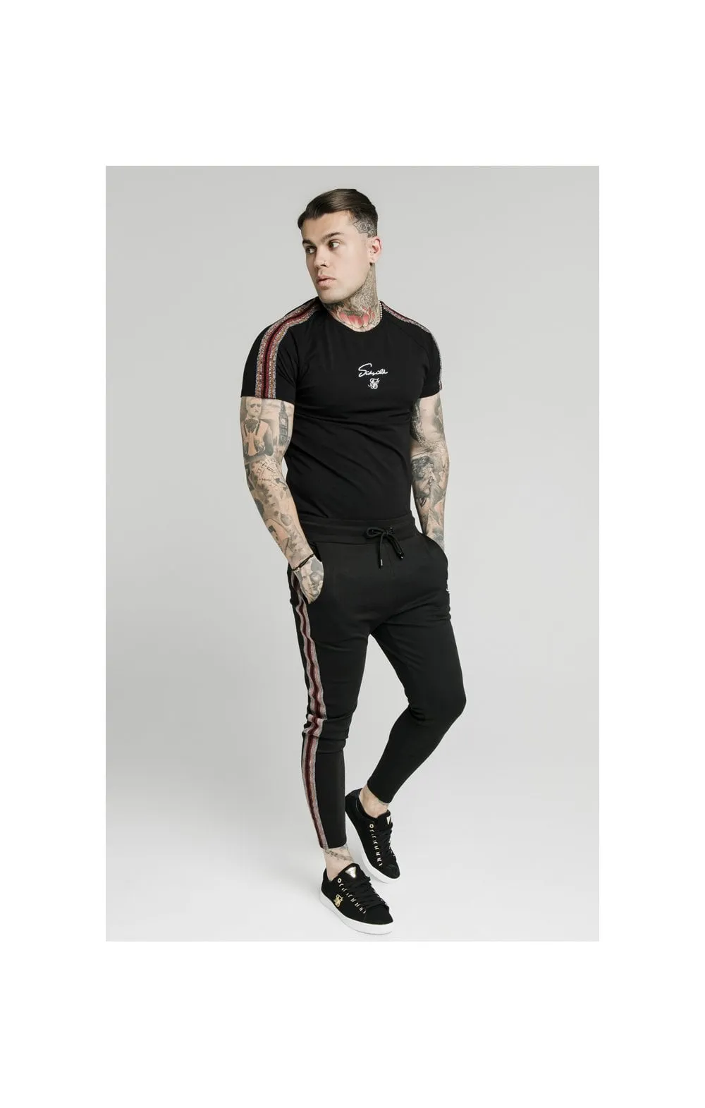 SikSilk S/S Raglan Gym Tee - Black sold by Siksilk product image thumbnail 3