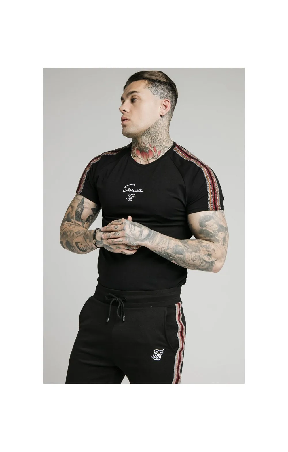 SikSilk S/S Raglan Gym Tee - Black sold by Siksilk