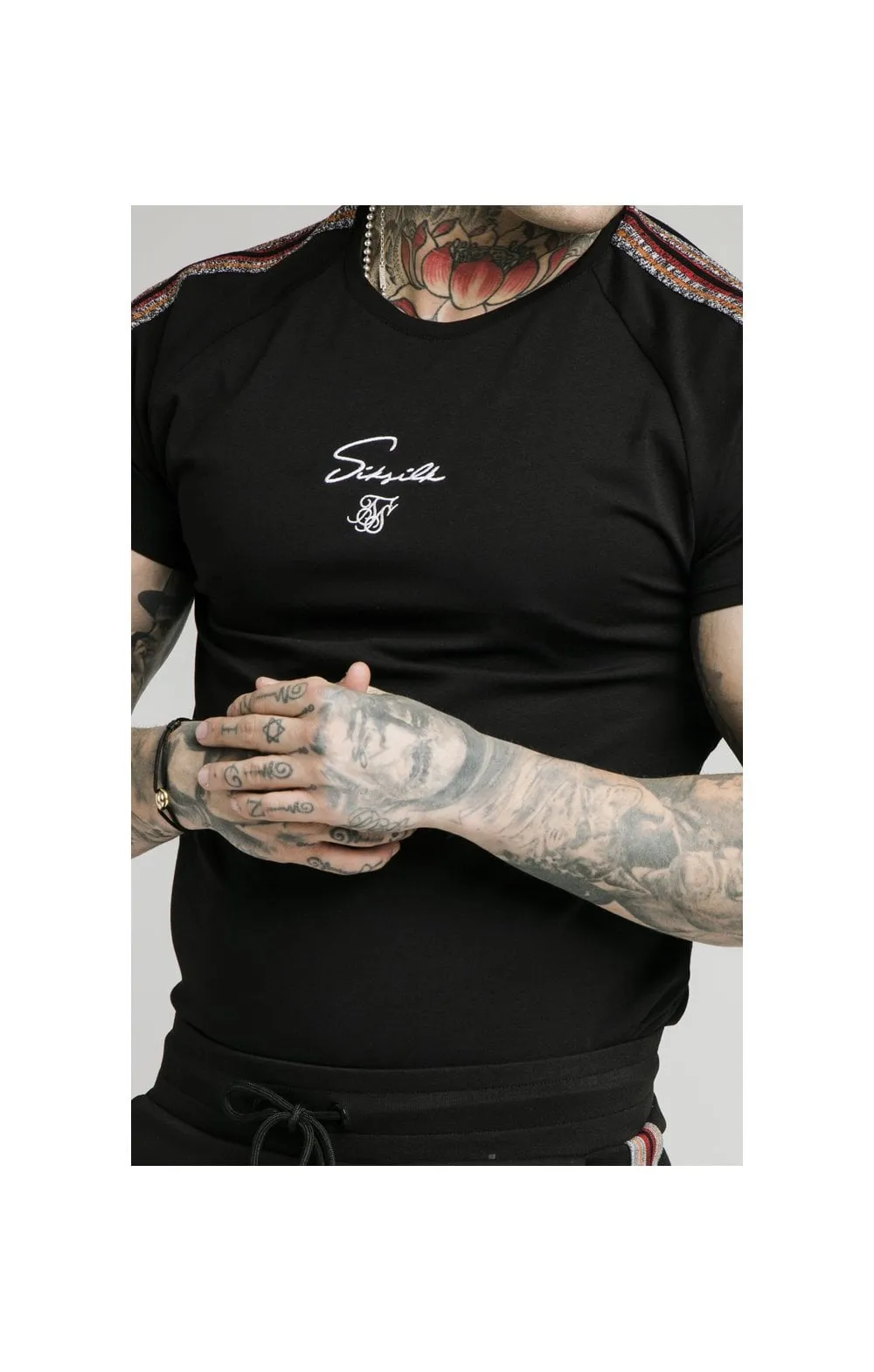 SikSilk S/S Raglan Gym Tee - Black sold by Siksilk product image thumbnail 2