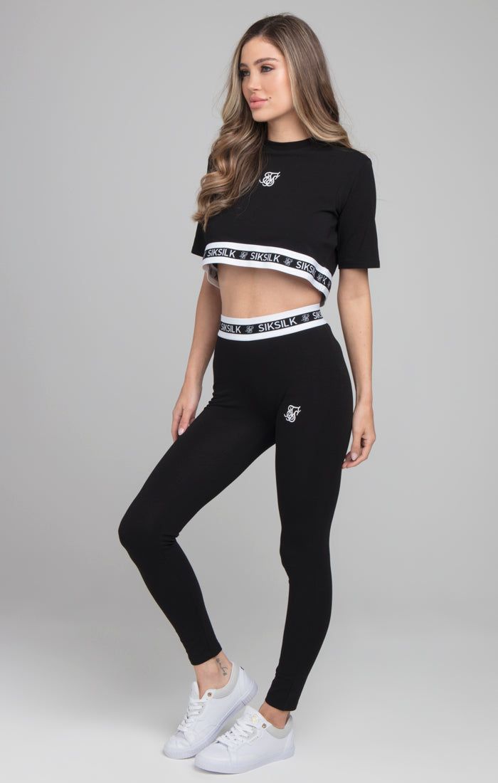 SikSilk Revert Fleece Crop Tee - Black sold by Siksilk product image thumbnail 4