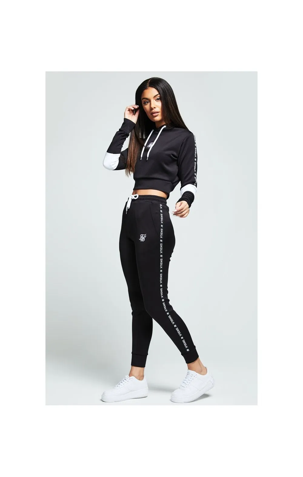 SikSilk Tape Track Pants – Black & White sold by Siksilk product image thumbnail 4