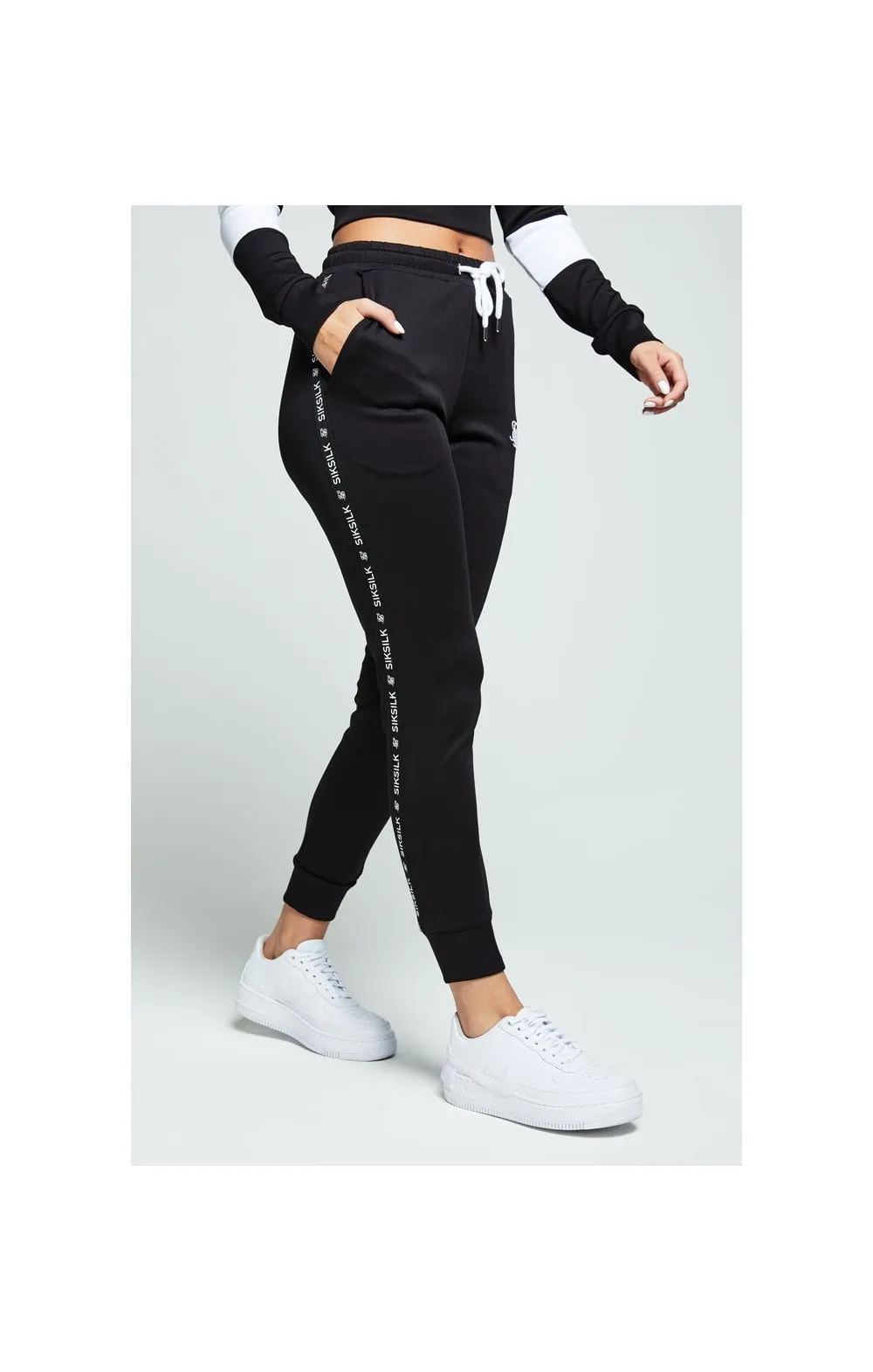 SikSilk Tape Track Pants – Black & White sold by Siksilk product image thumbnail 2