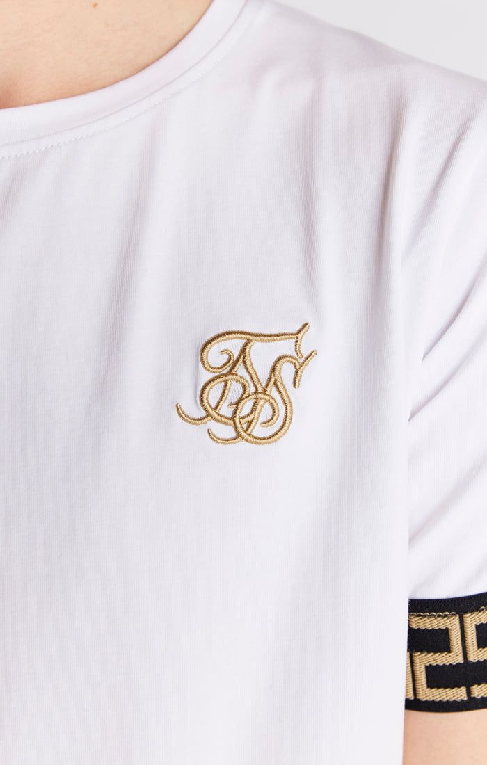 Boys White Taped T-Shirt sold by Siksilk product image thumbnail 2