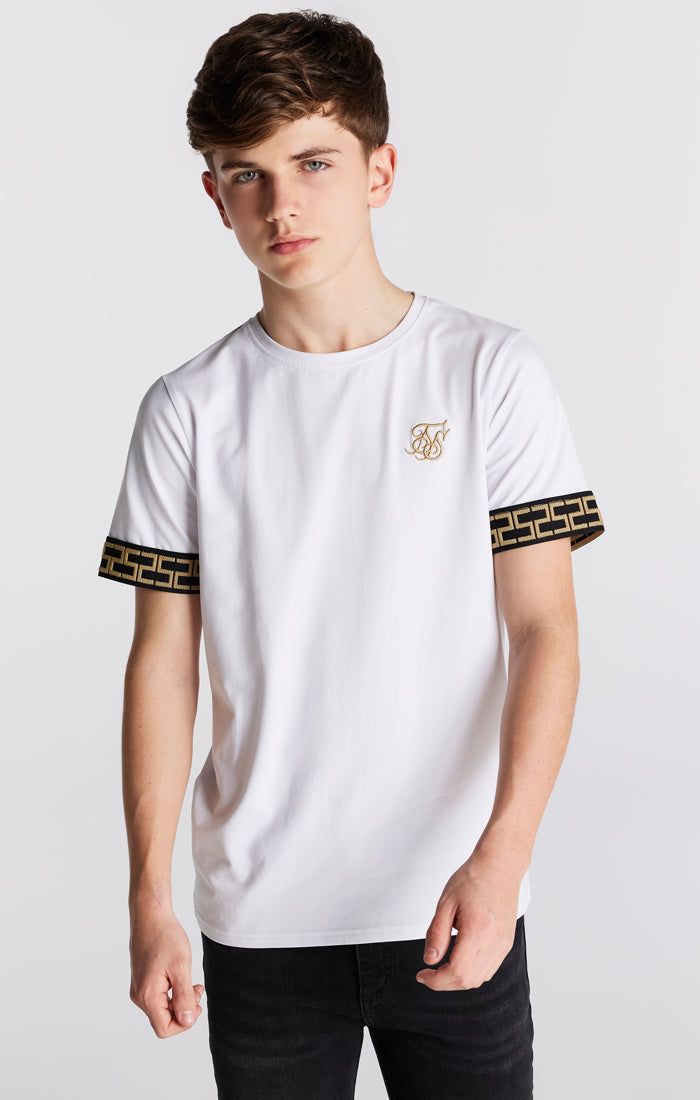 Boys White Taped T-Shirt sold by Siksilk
