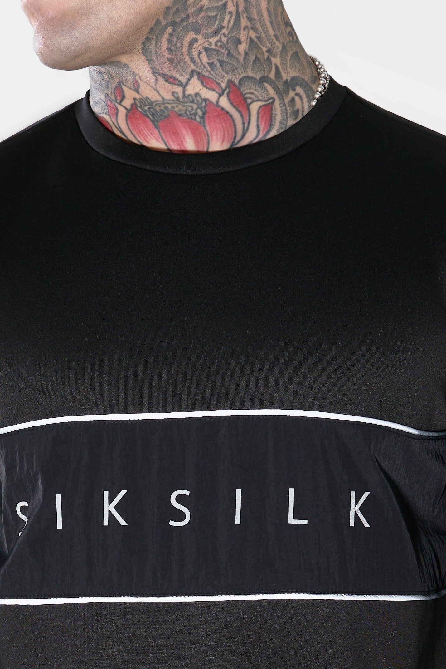 Black Panelled Sweatshirt sold by Siksilk product image thumbnail 2