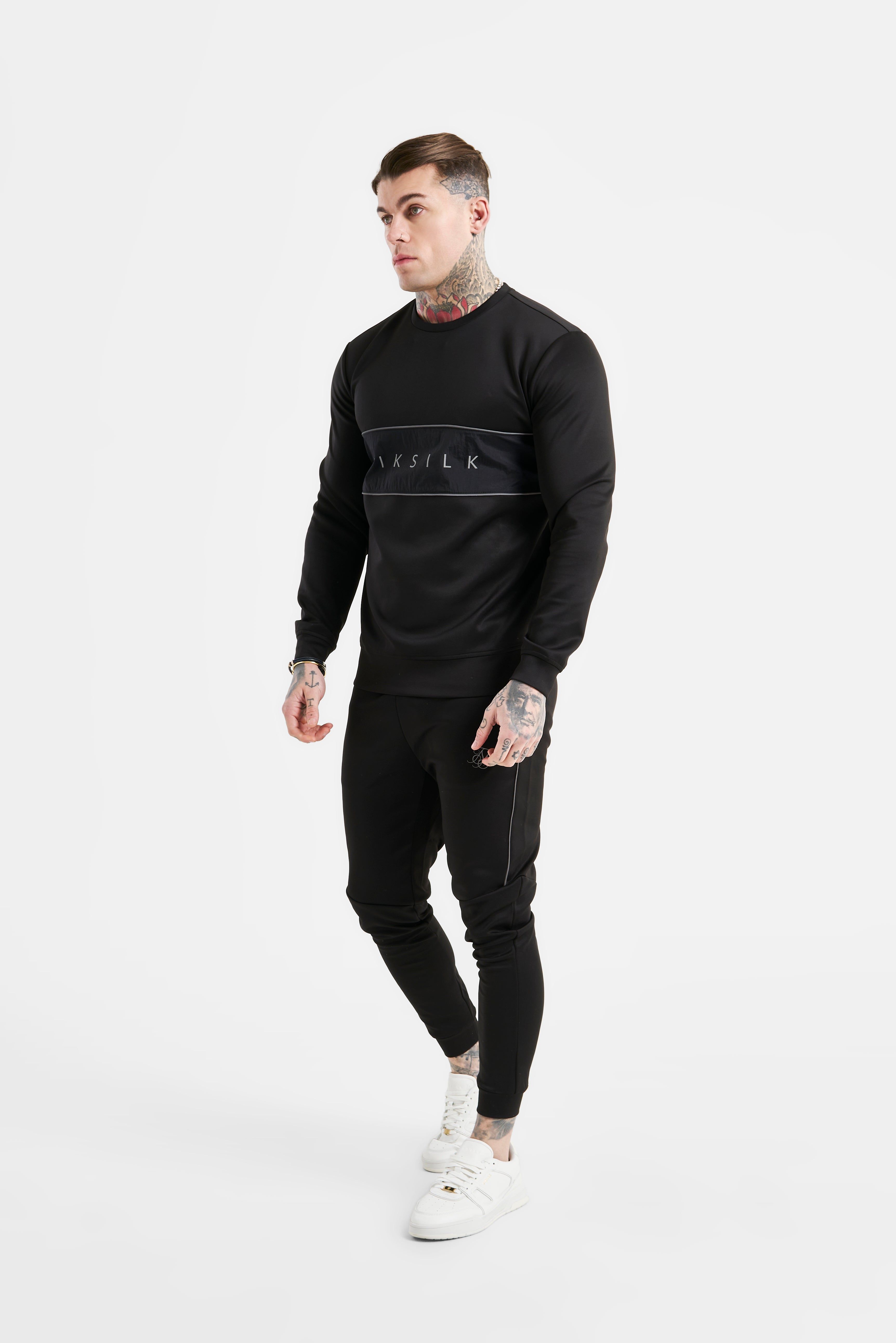 Black Panelled Sweatshirt sold by Siksilk product image thumbnail 4