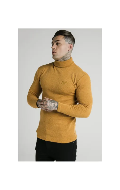 SikSilk Rib Turtle Neck - Yellow sold by Siksilk