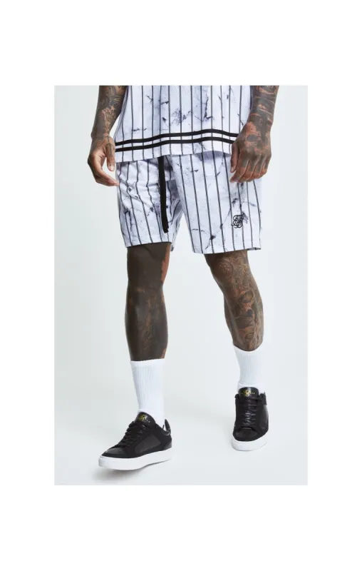 SikSilk Marble Relaxed Shorts - White & Grey sold by Siksilk