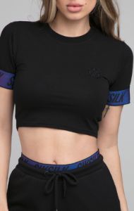 SikSilk Iridescent Crop Tee - Black sold by Siksilk