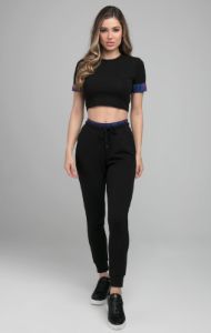 SikSilk Iridescent Crop Tee - Black sold by Siksilk