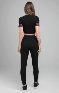 SikSilk Iridescent Crop Tee - Black sold by Siksilk