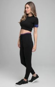 SikSilk Iridescent Crop Tee - Black sold by Siksilk