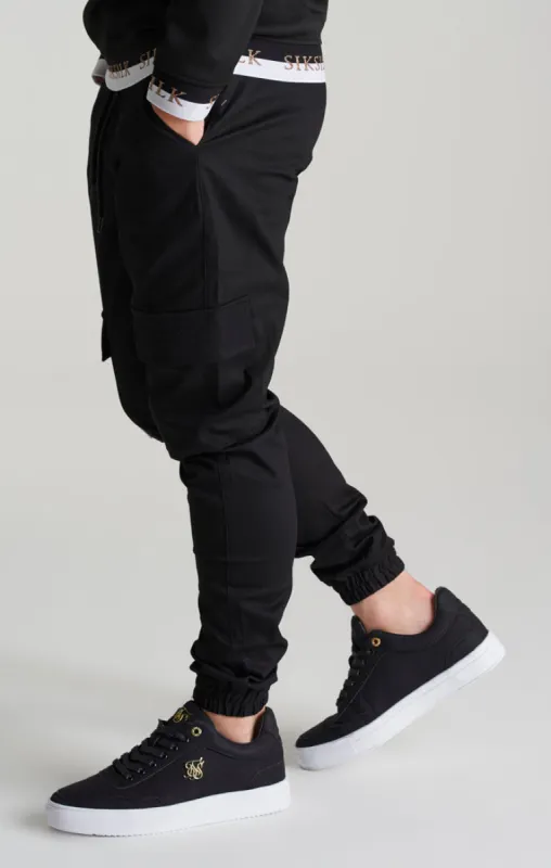 Boys Black Cargo Pant sold by Siksilk