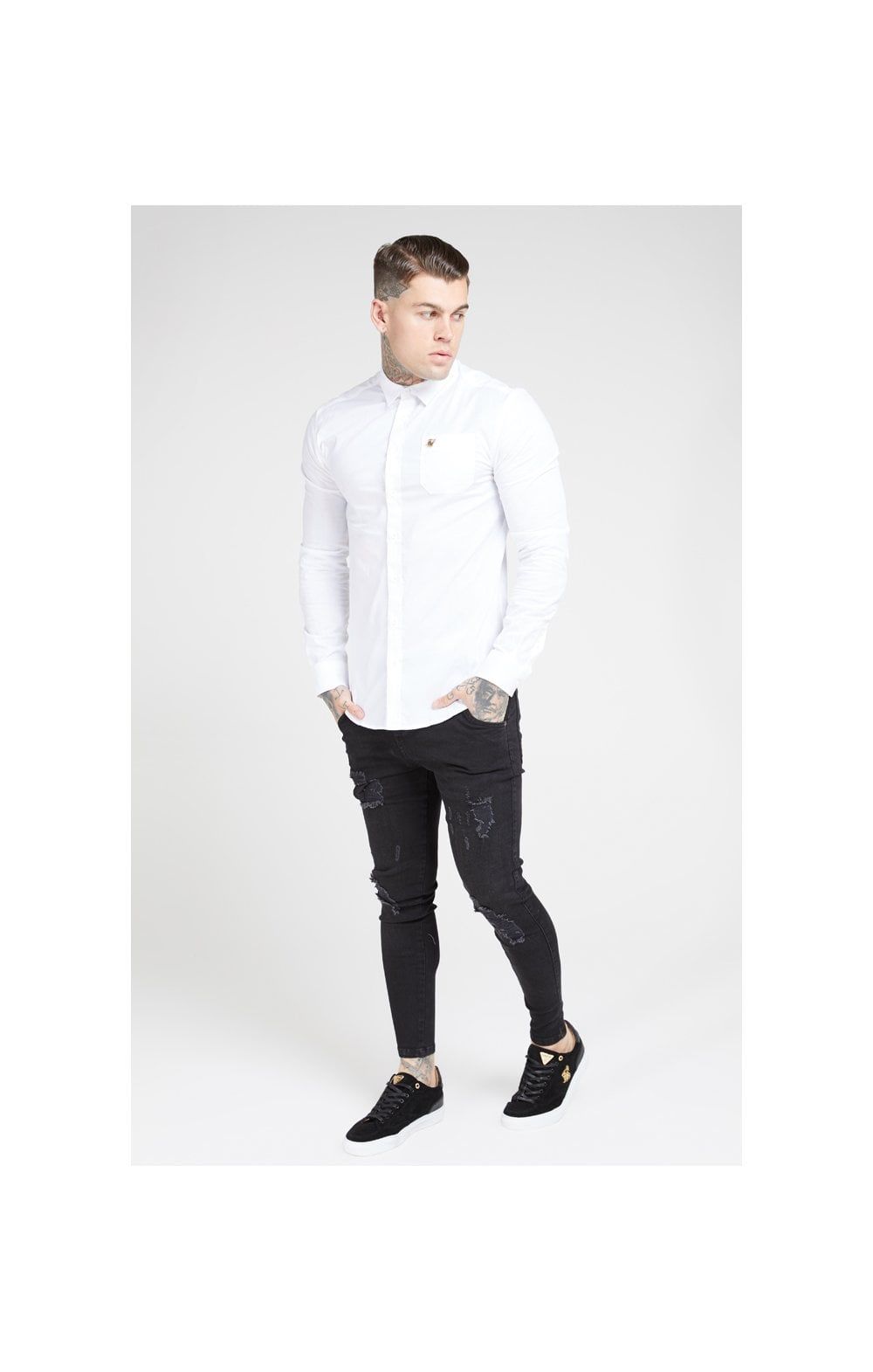 SikSilk L/S Smart Shirt - White sold by Siksilk product image thumbnail 3