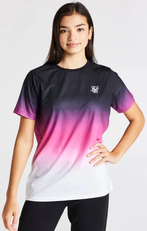 Girls Pink Fade Boyfriend T-Shirt sold by Siksilk